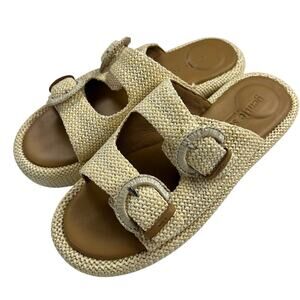 Kenneth Cole Gentle Souls Theresa Woven Platform Buckle Slide Sandals Size 9